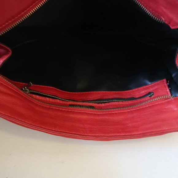 Womens Bottega Veneta Red Intrecciato Leather Clutch Handbag COLOR: RED ZIPPER C - Picture 10 of 16